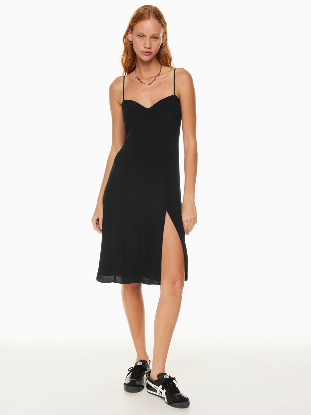 Black Slip Dress with Side Slit